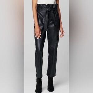 BLANK NYC Faux Leather Paper Bag Waist Pants w Belt. Size 28 in mint condition